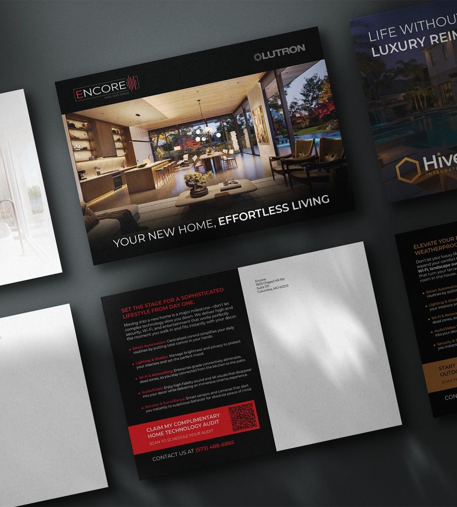 Luxepost postcard campaign mockups